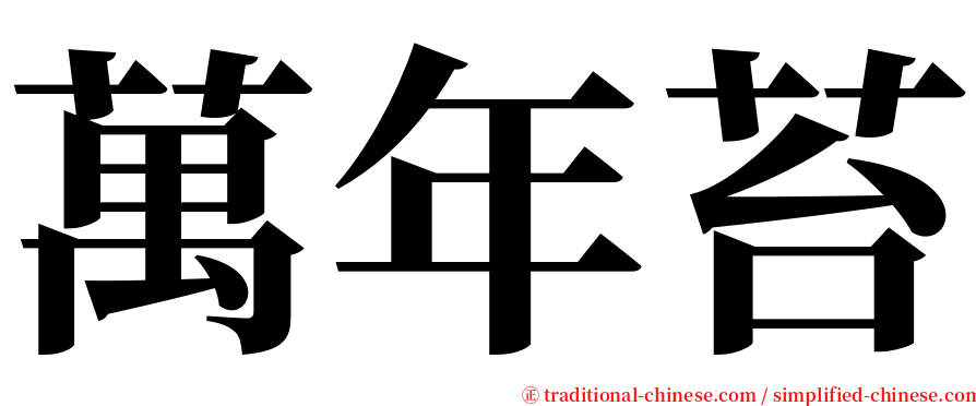 萬年苔 serif font