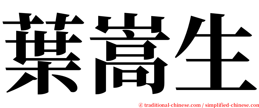 葉嵩生 serif font