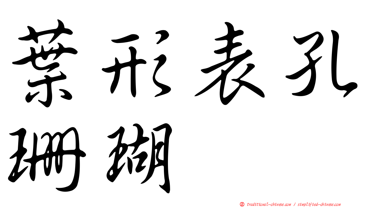 葉形表孔珊瑚