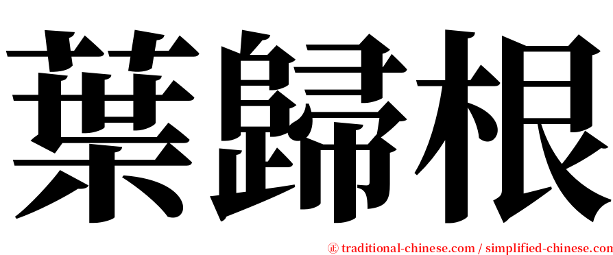 葉歸根 serif font