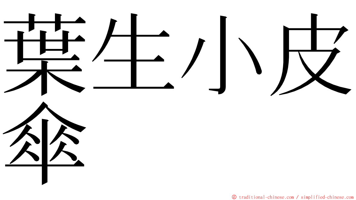 葉生小皮傘 ming font