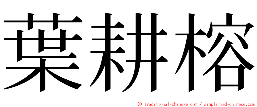 葉耕榕 ming font