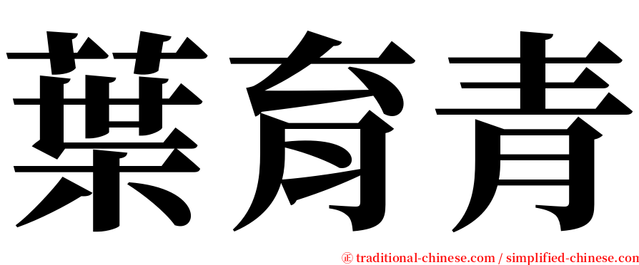 葉育青 serif font