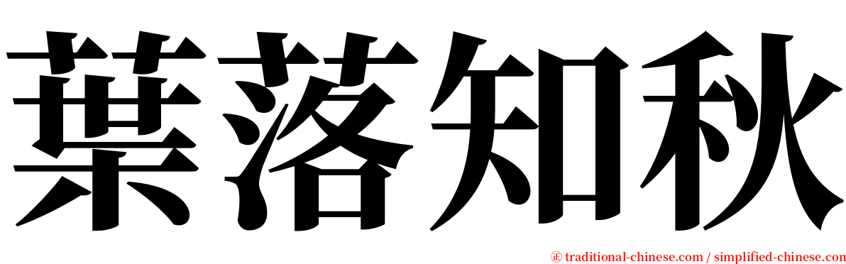 葉落知秋 serif font