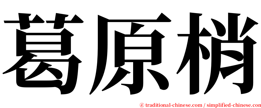 葛原梢 serif font