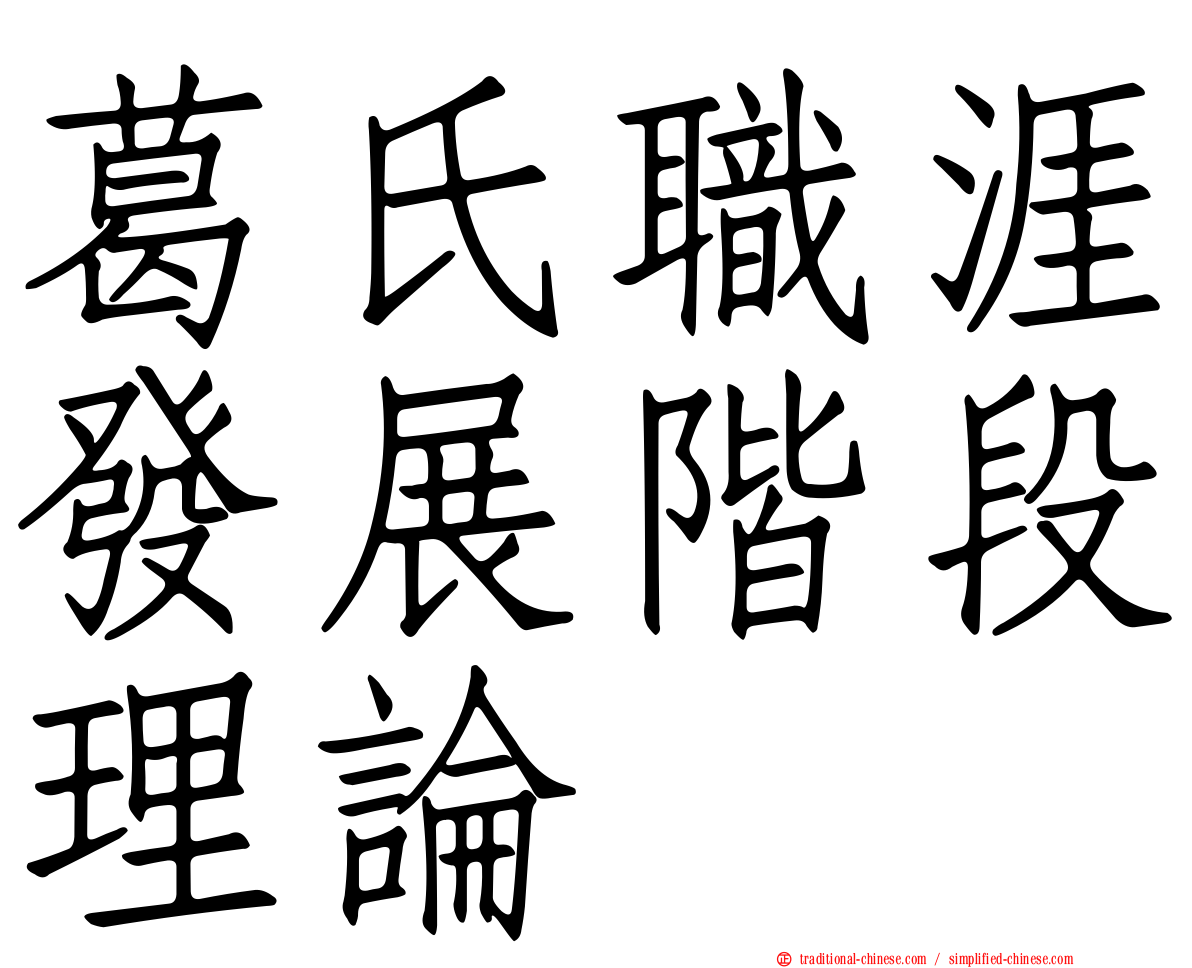 葛氏職涯發展階段理論