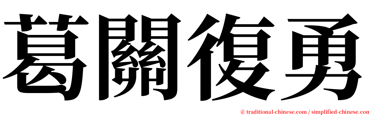 葛關復勇 serif font