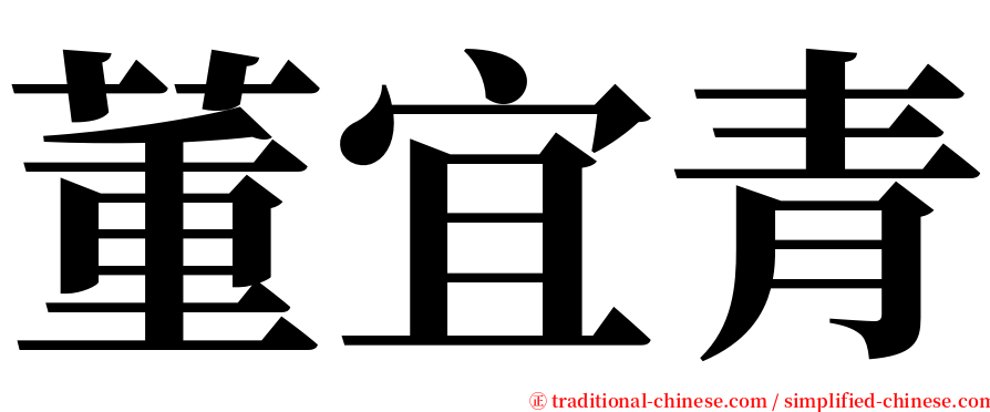 董宜青 serif font