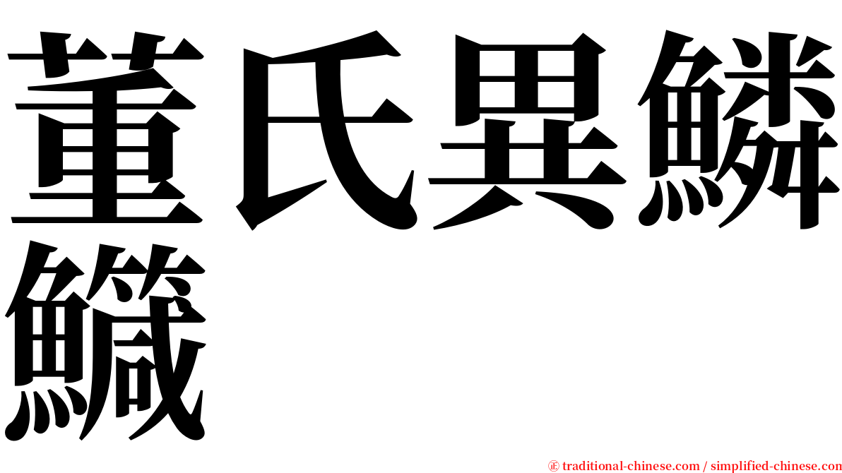 董氏異鱗鱵 serif font