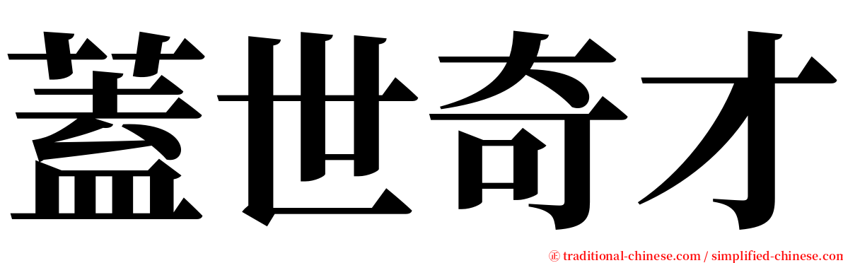 蓋世奇才 serif font