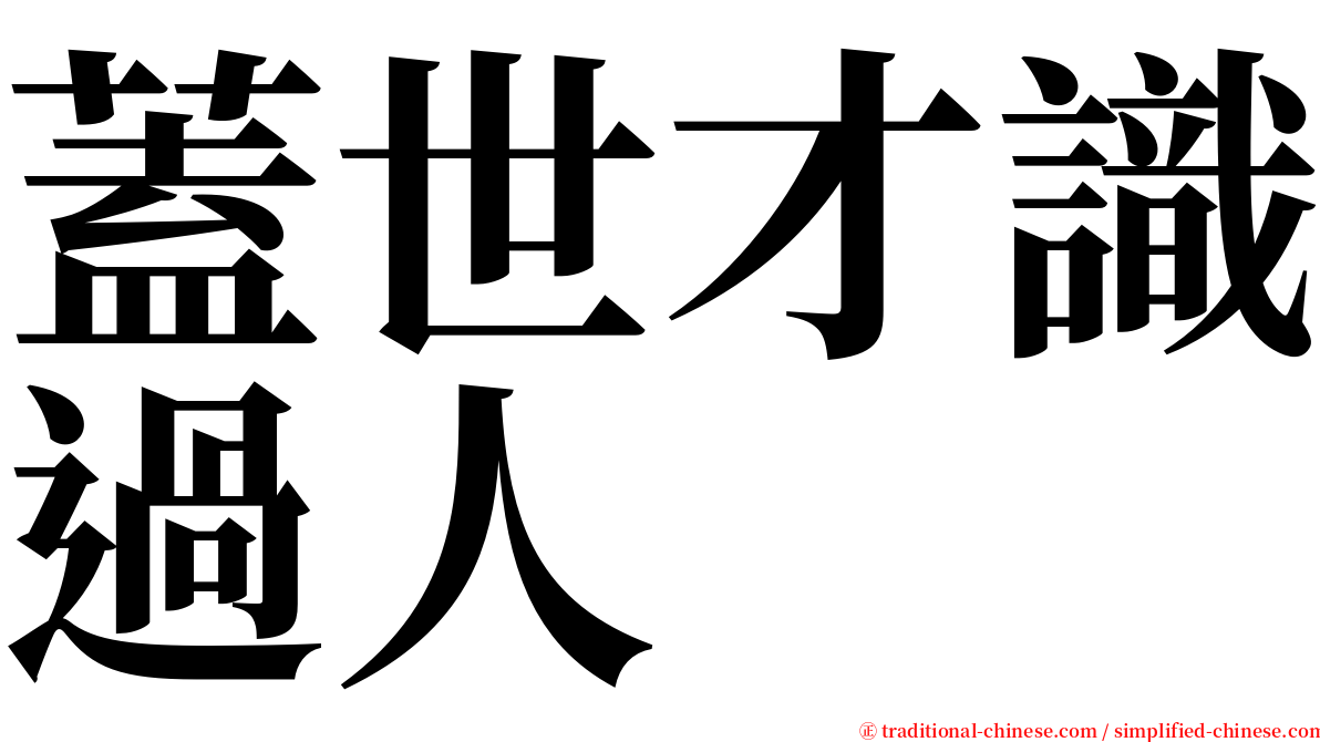 蓋世才識過人 serif font