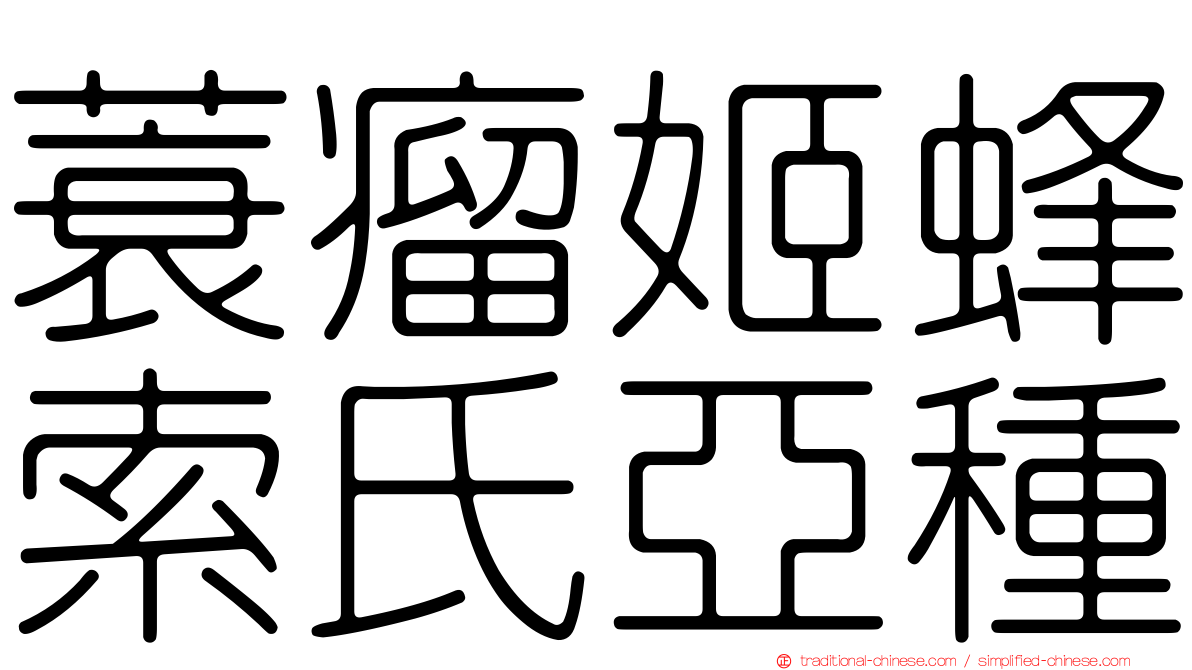 蓑瘤姬蜂索氏亞種