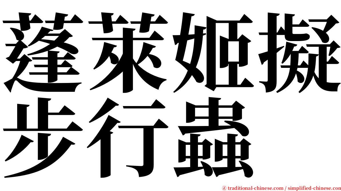 蓬萊姬擬步行蟲 serif font