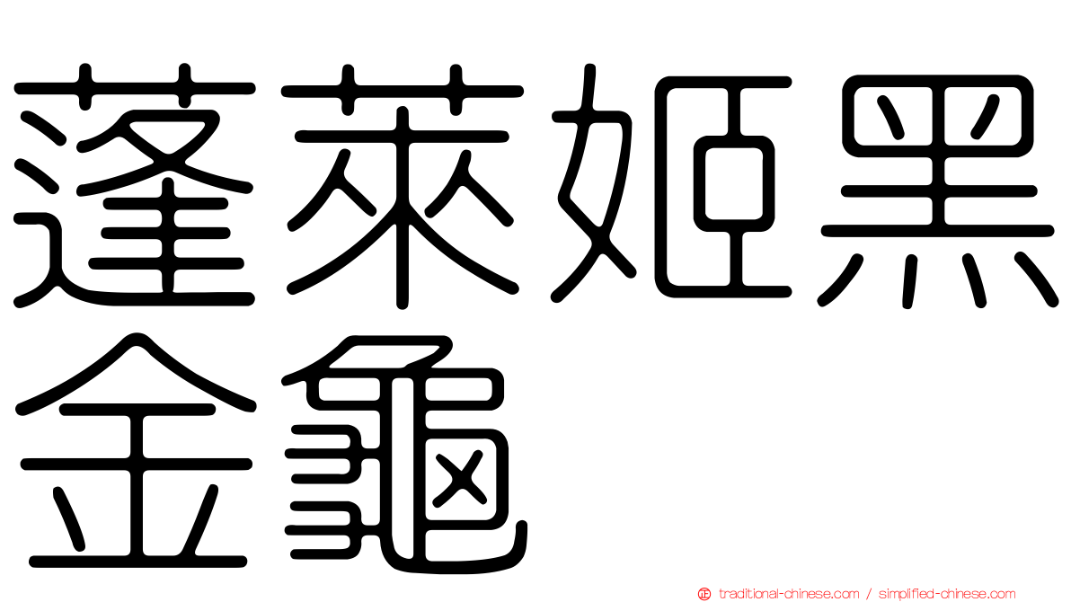 蓬萊姬黑金龜