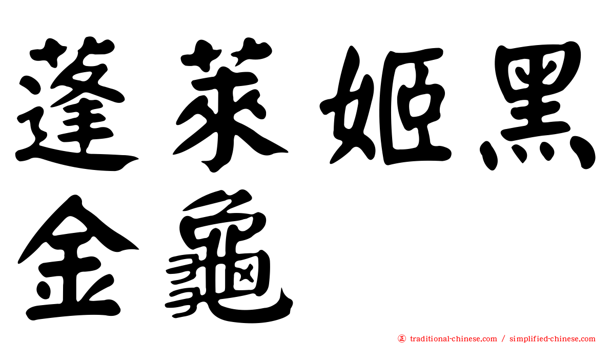蓬萊姬黑金龜