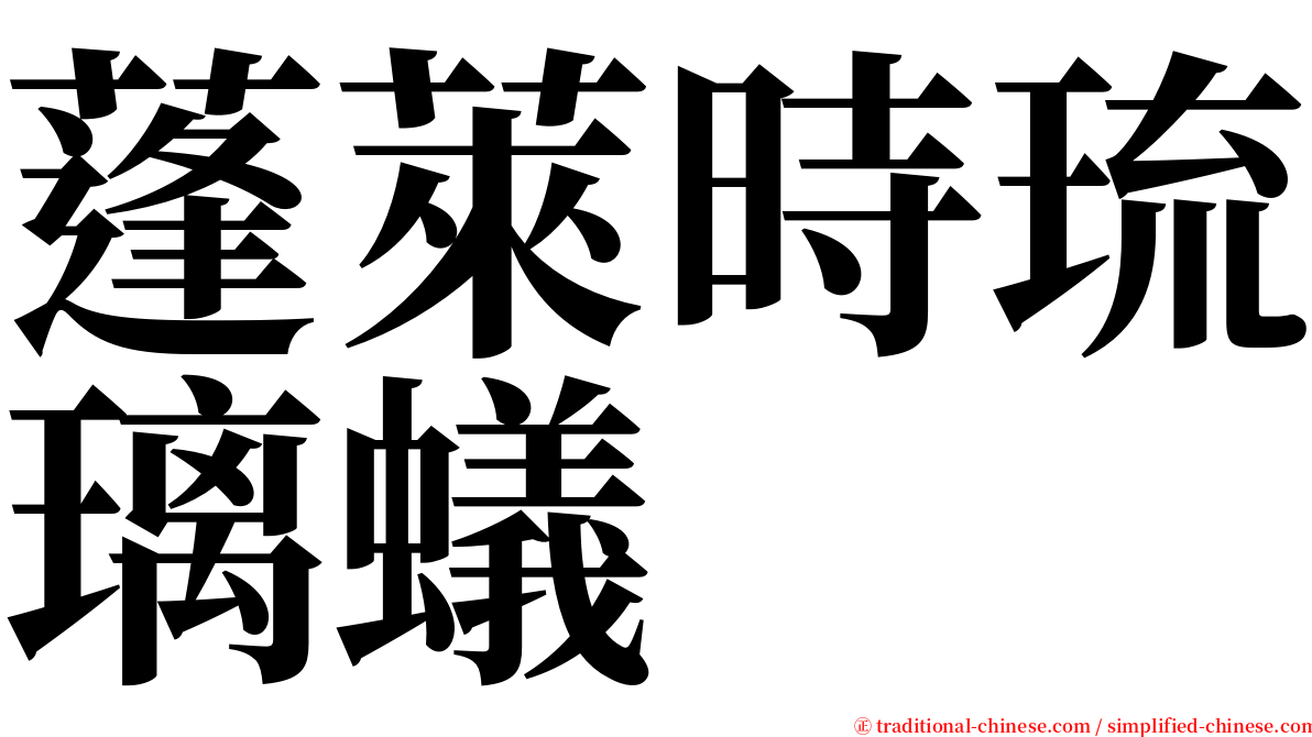 蓬萊時琉璃蟻 serif font