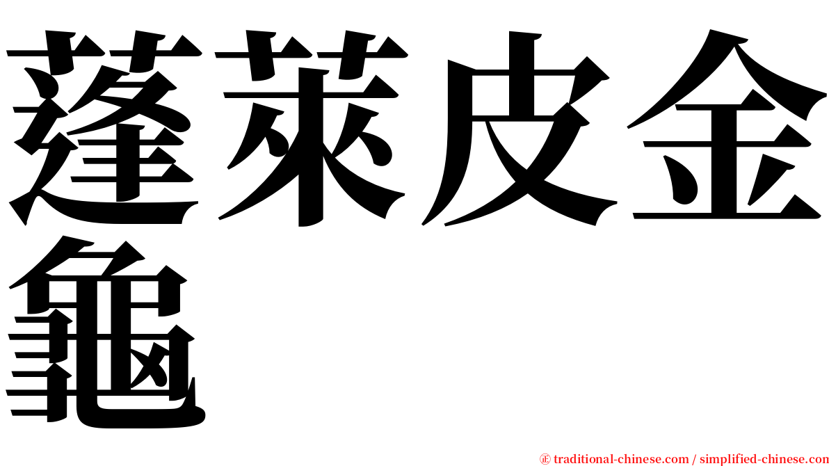 蓬萊皮金龜 serif font