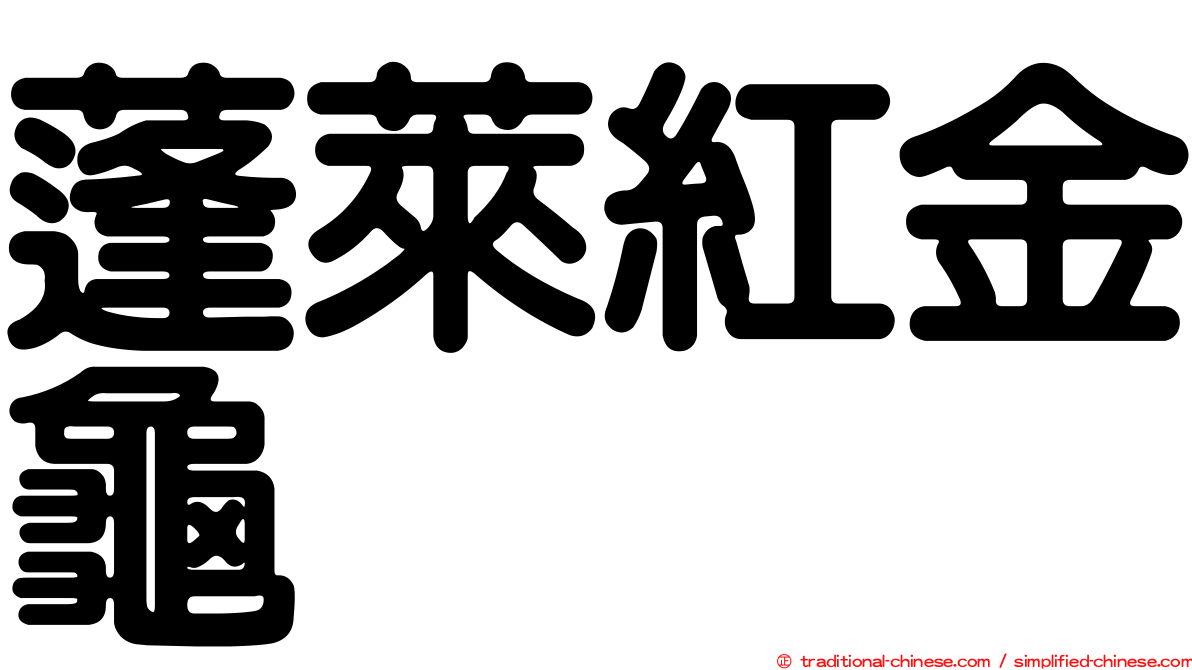 蓬萊紅金龜