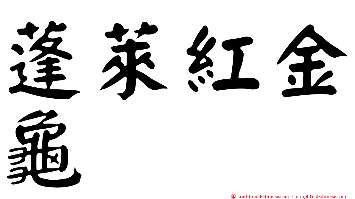 蓬萊紅金龜