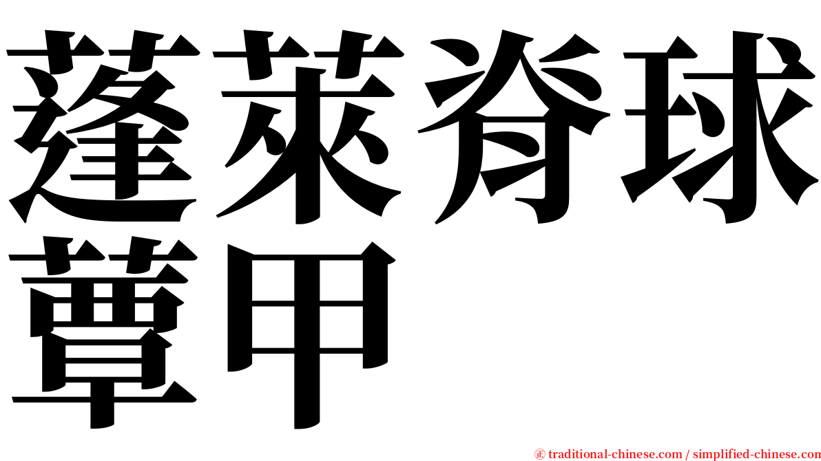 蓬萊脊球蕈甲 serif font