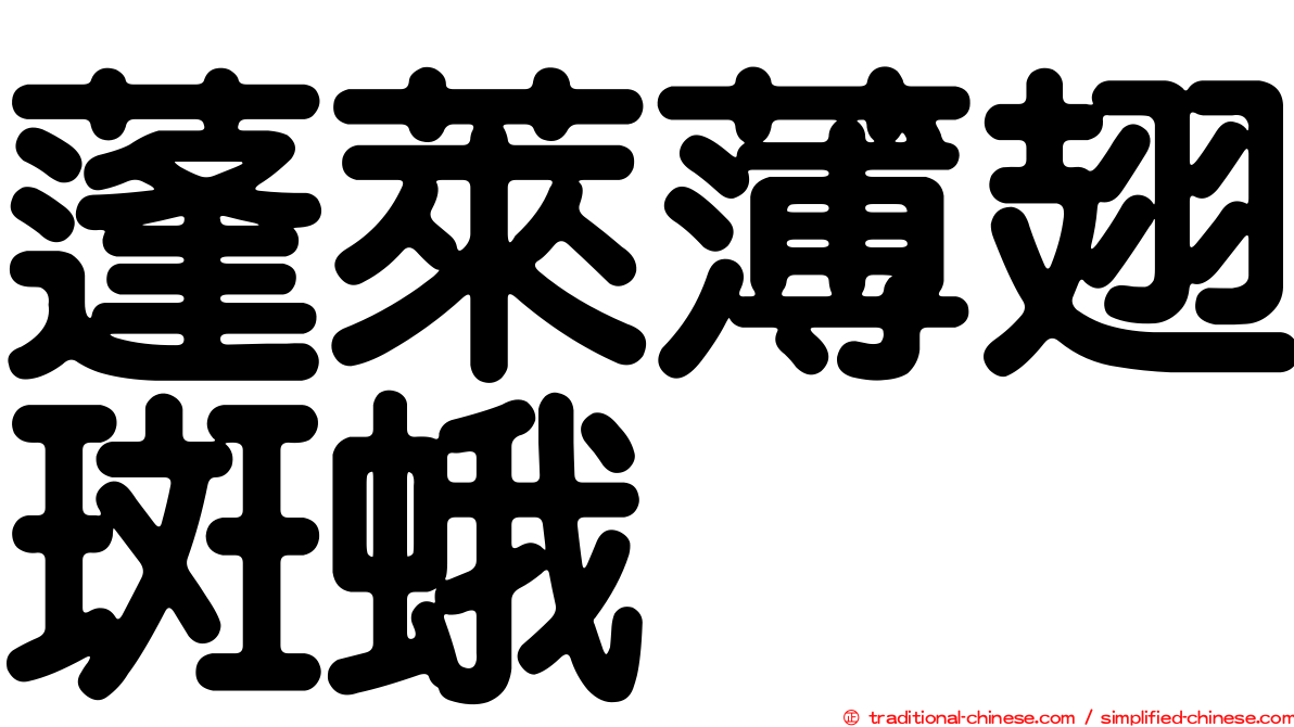 蓬萊薄翅斑蛾