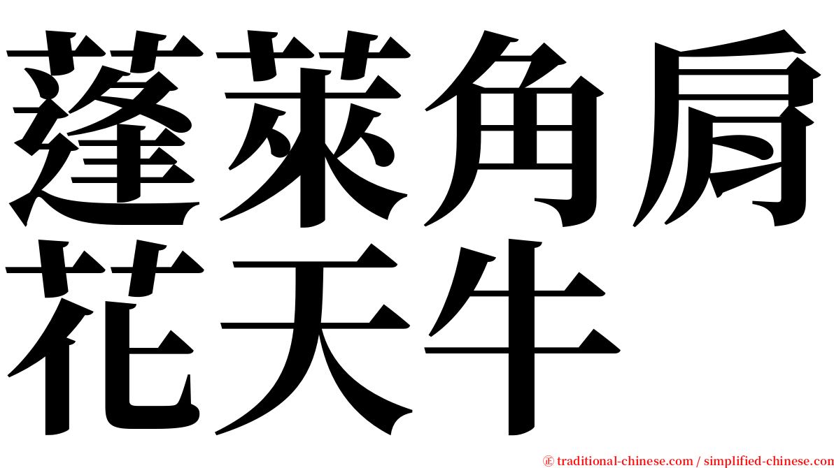 蓬萊角肩花天牛 serif font