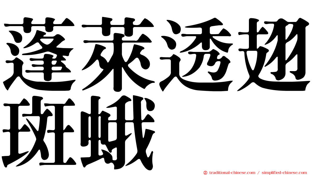 蓬萊透翅斑蛾