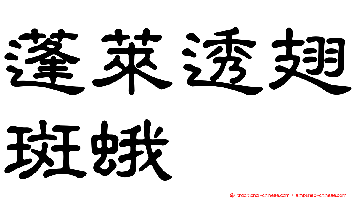 蓬萊透翅斑蛾