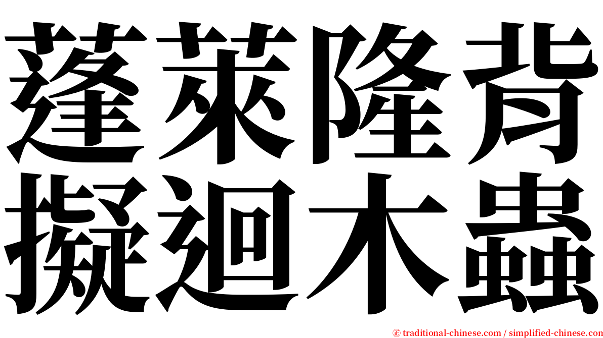 蓬萊隆背擬迴木蟲 serif font