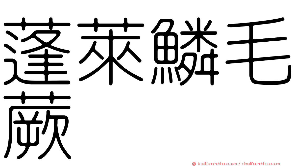 蓬萊鱗毛蕨