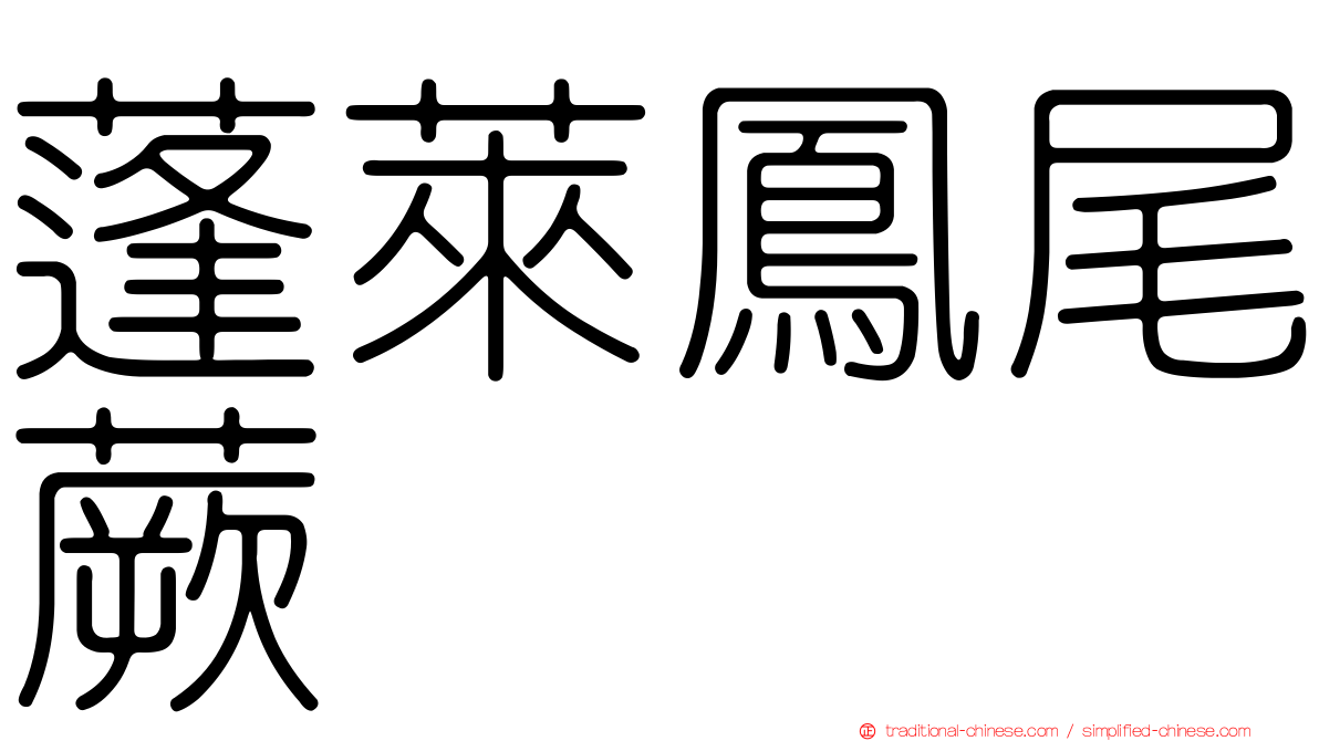 蓬萊鳳尾蕨