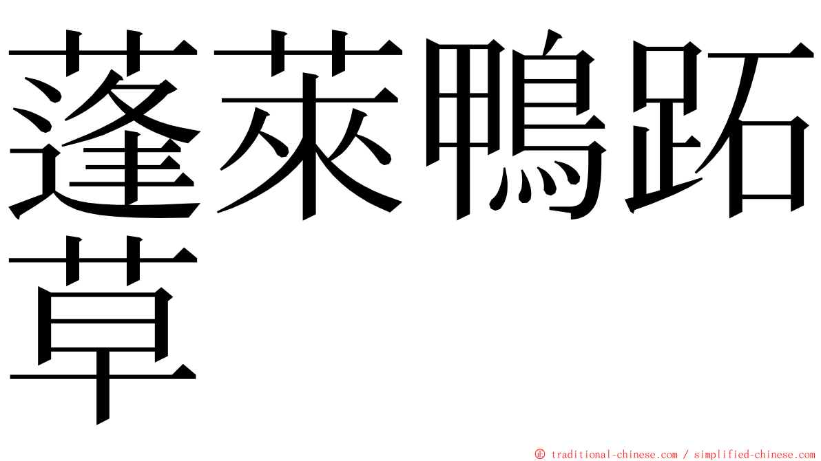 蓬萊鴨跖草 ming font