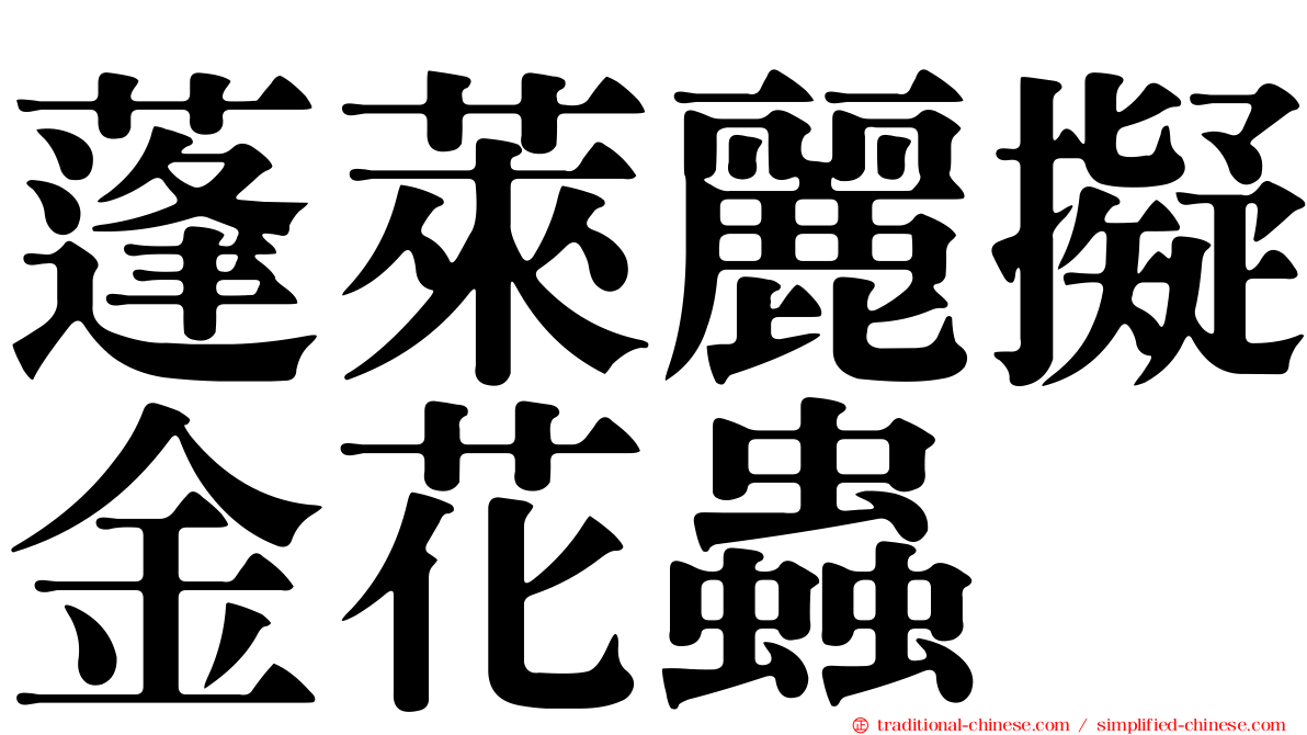 蓬萊麗擬金花蟲
