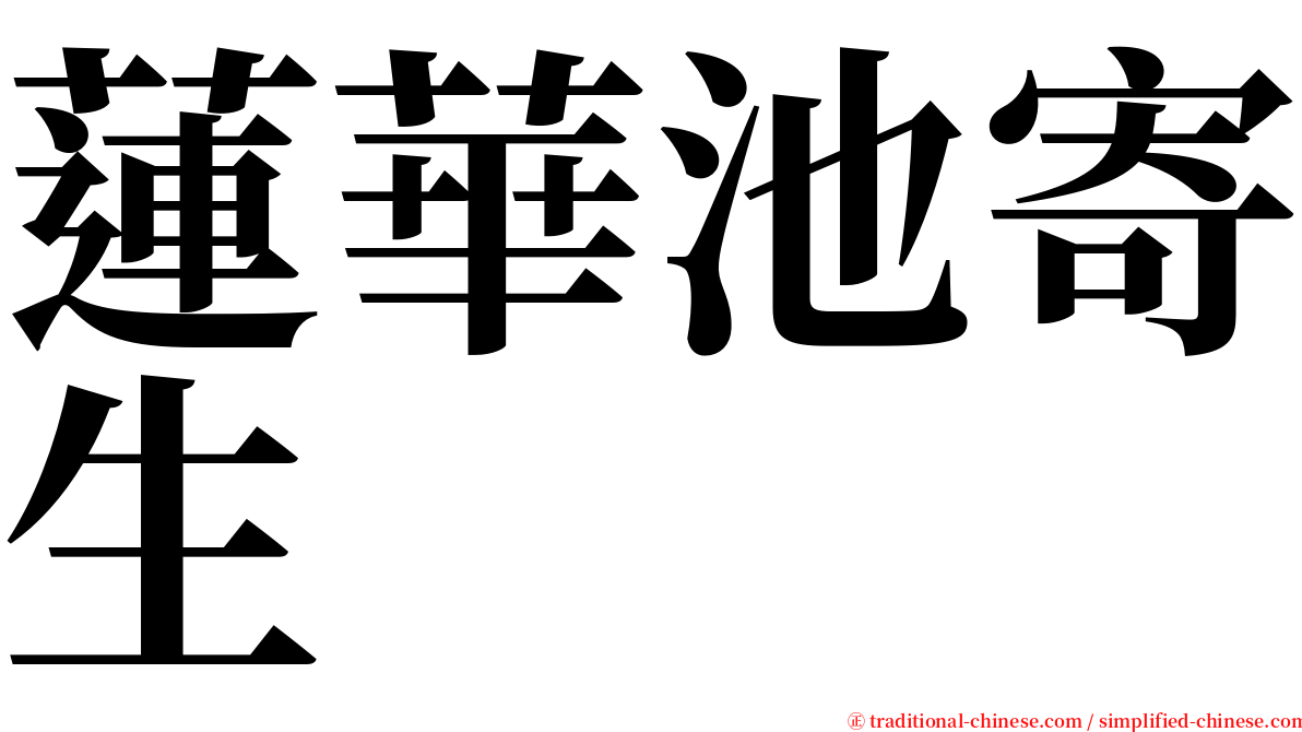 蓮華池寄生 serif font