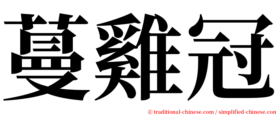 蔓雞冠 serif font
