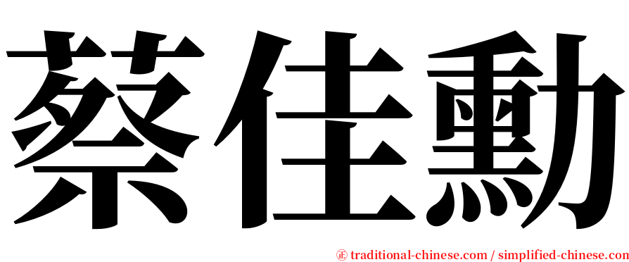 蔡佳勳 serif font