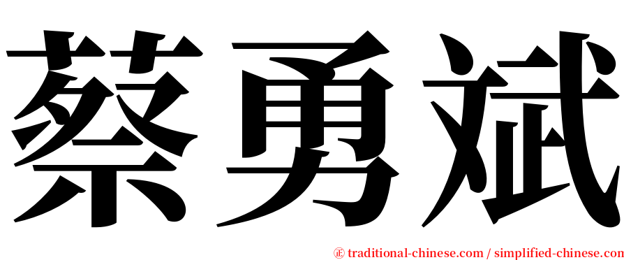 蔡勇斌 serif font