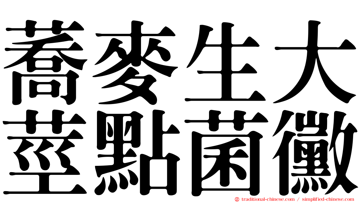 蕎麥生大莖點菌黴
