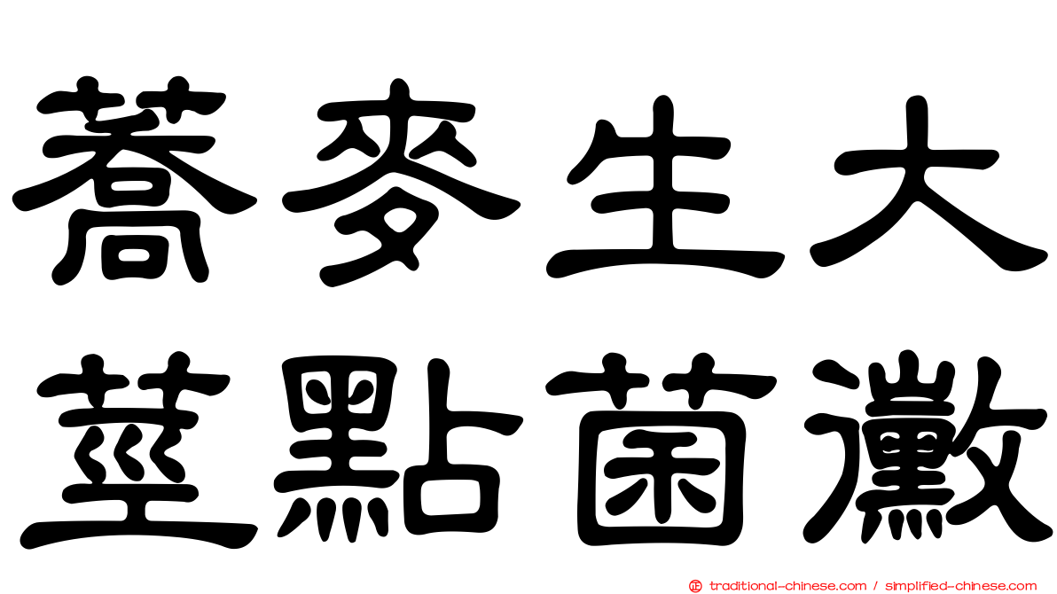 蕎麥生大莖點菌黴