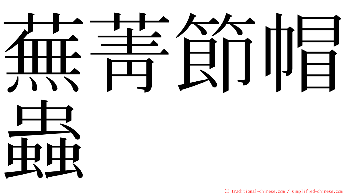 蕪菁節帽蟲 ming font