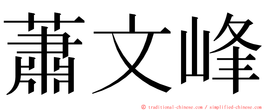 蕭文峰 ming font