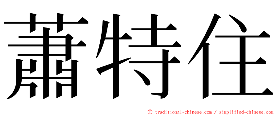 蕭特住 ming font