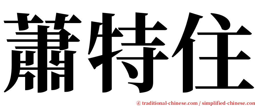 蕭特住 serif font