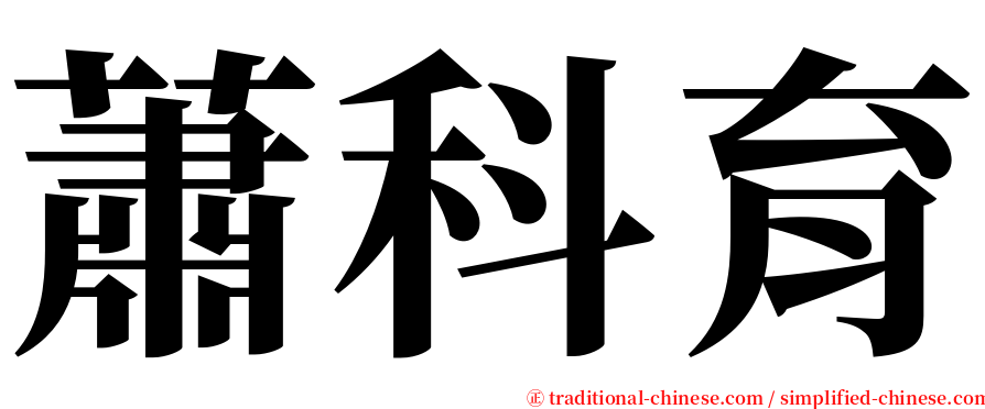蕭科育 serif font