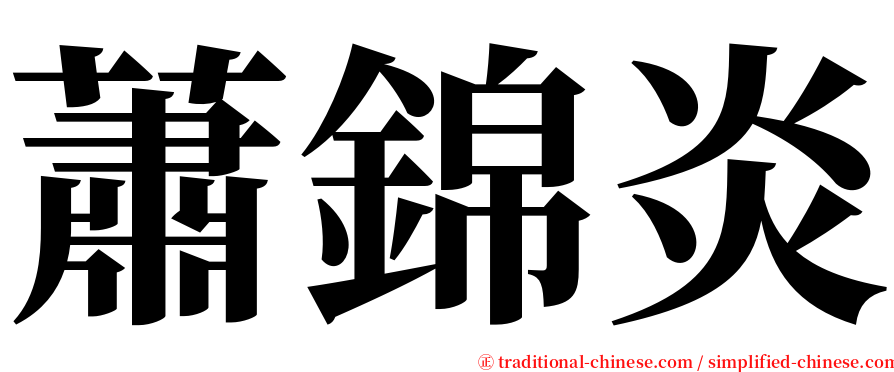蕭錦炎 serif font