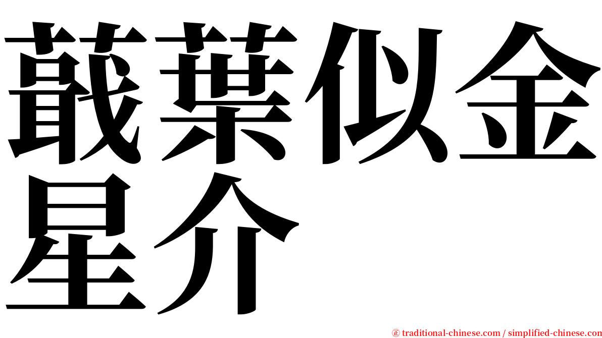蕺葉似金星介 serif font