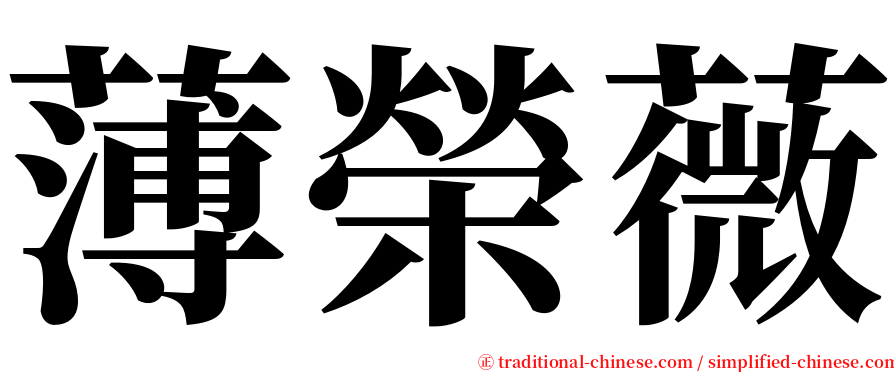 薄榮薇 serif font