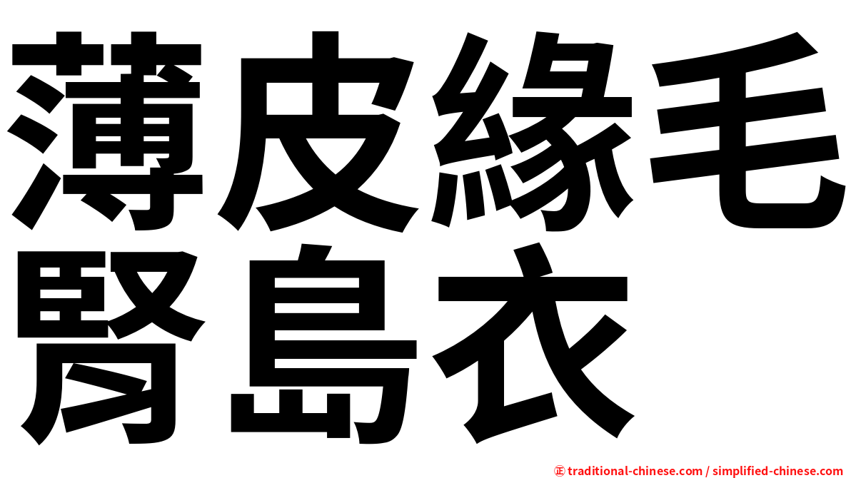 薄皮緣毛腎島衣