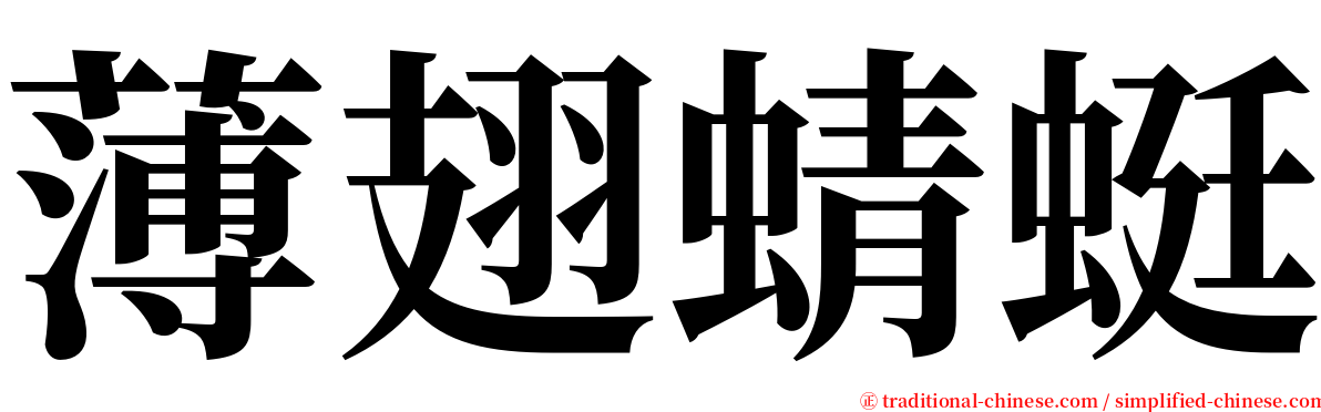 薄翅蜻蜓 serif font