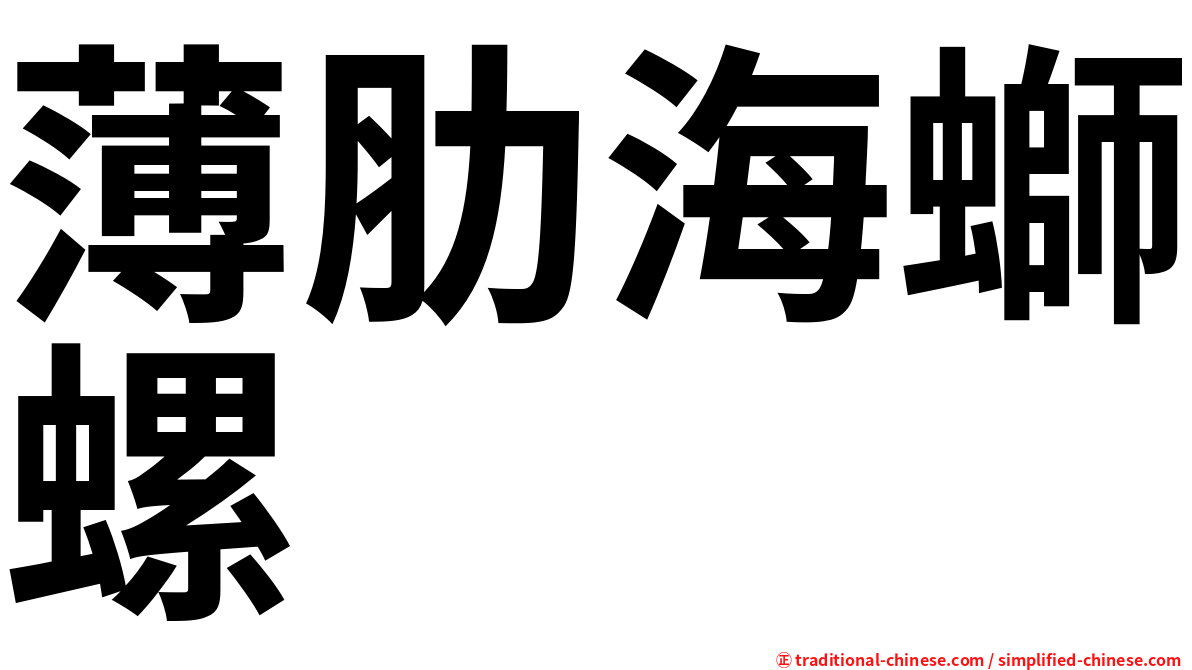 薄肋海螄螺